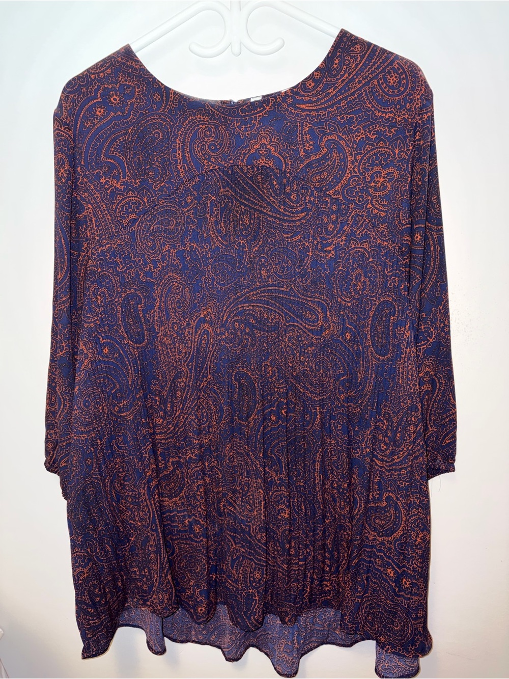 Penningtons Navy and Rust Paisley Blouse